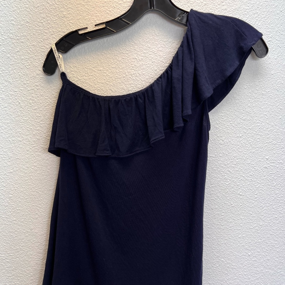 Lilly Pulitzer Navy One-Shoulder Top